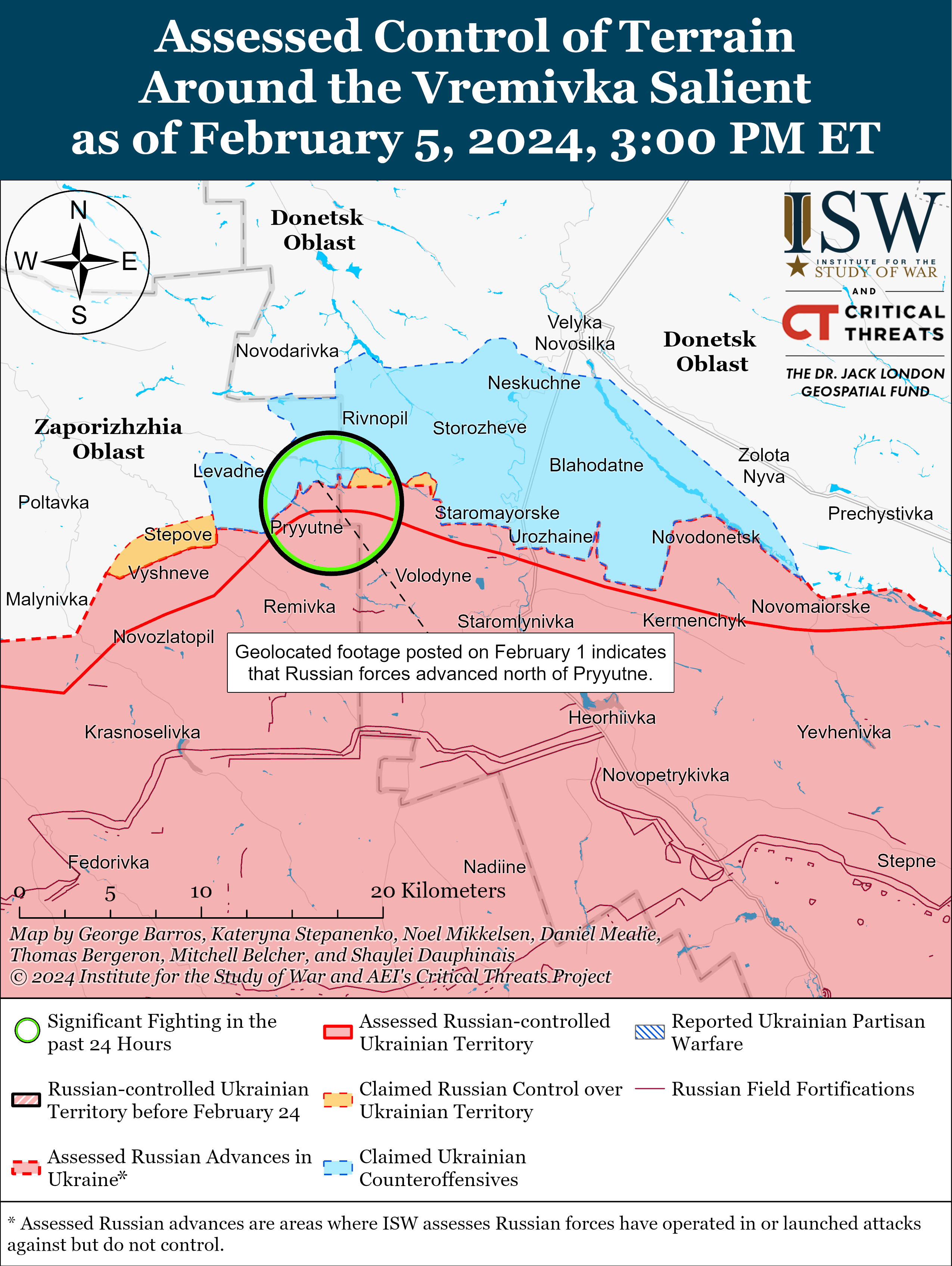 Russian Offensive Campaign Assessment February 5 2024 Institute For   Vremivka Salient Battle Map Draft February 5%2C 2024 